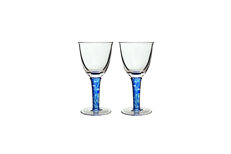 Denby Imperial Blue Pair of Red Wine Glasses 10cm x 20cm, 420ml
