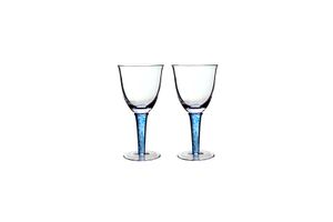 Denby Imperial Blue Pair of White Wine Glasses