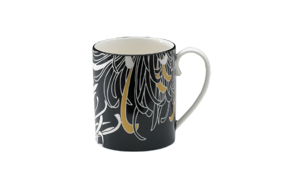 Denby Monsoon Chrysanthemum Mug Small Mug. Black 7.3cm x 9cm