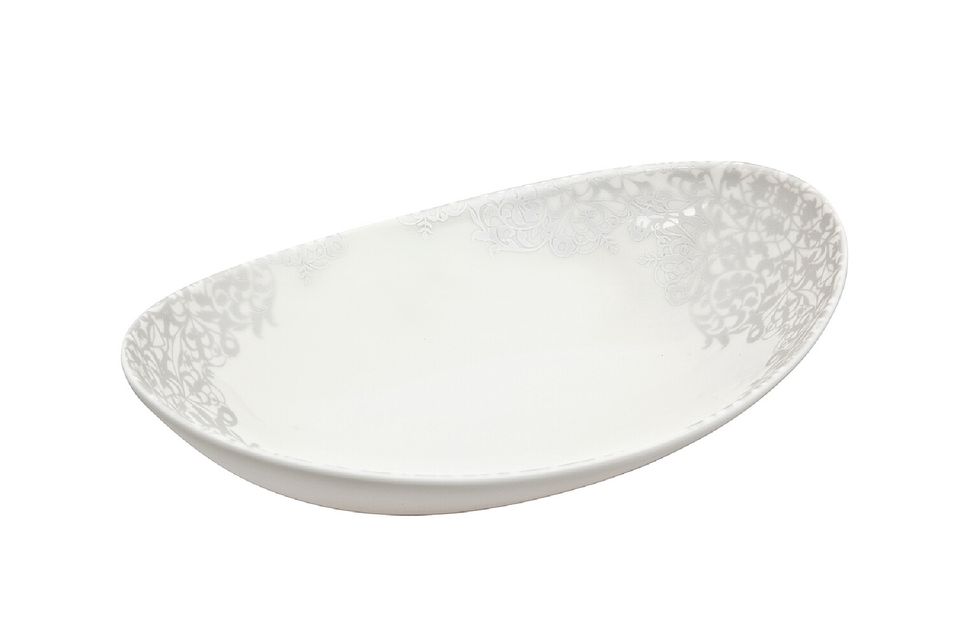 Denby Monsoon Filigree Silver Oval Dish 24cm