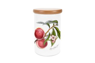Portmeirion Pomona Storage Jar + Lid Peach 4 1/4" x 6 1/4"