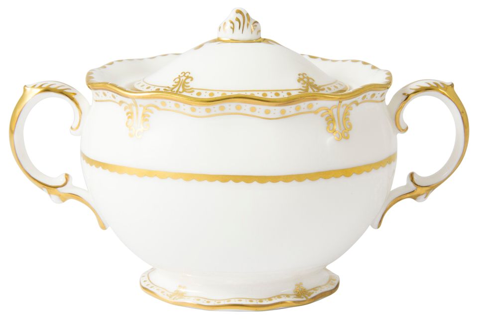 Royal Crown Derby Elizabeth Gold Sugar Bowl - Lidded (Tea)