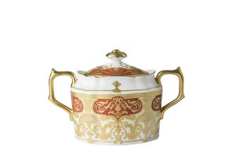 Royal Crown Derby Heritage Red and Cream Sugar Bowl - Lidded (Tea)