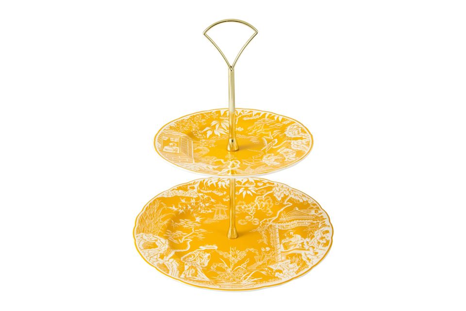 Royal Crown Derby Mikado 2 Tier Cake Stand Canteloupe