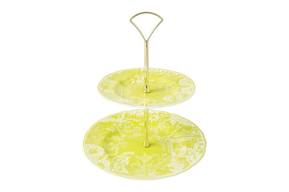 Royal Crown Derby Mikado 2 Tier Cake Stand Lime
