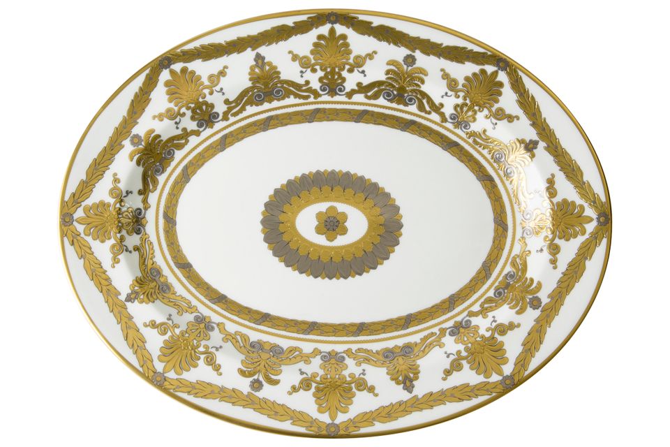 Royal Crown Derby Pearl Palace Oval Platter 34.5cm
