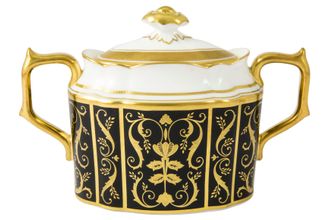 Royal Crown Derby Regency - Black Sugar Bowl - Lidded (Tea)
