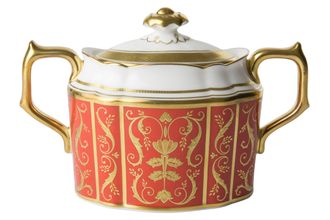 Royal Crown Derby Regency - Red Sugar Bowl - Lidded (Tea)