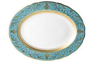 Royal Crown Derby Regency -Turquoise Oval Platter 33cm