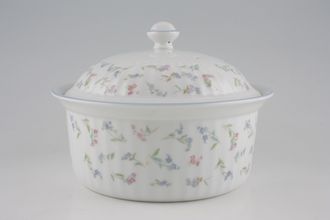 Royal Worcester Forget me not Casserole Dish + Lid Round/Ribbed/OTT 2 1/4pt