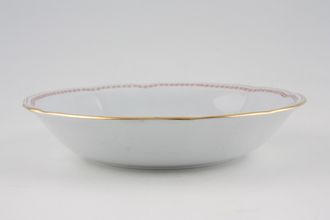 Spode Trade Winds Red - Gold Edge Soup / Cereal Bowl Ribbed 6 1/4"