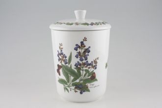 Royal Worcester Worcester Herbs Storage Jar + Lid Sloping Sides 5 3/4" x 7"