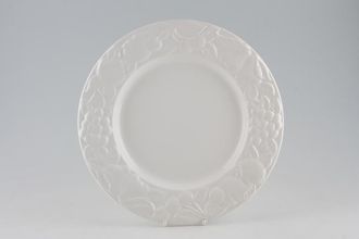Marks & Spencer White Embossed Plate Wide Rim - No backstamp 11 1/4"
