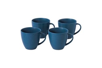 Gordon Ramsay for Royal Doulton Maze Grill Mug - Set of 4 Mixed Blue Designs 375ml