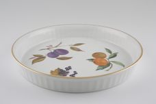 Royal Worcester Evesham - Gold Edge Flan Dish Smooth Inner, Fluted Outer 9" thumb 2