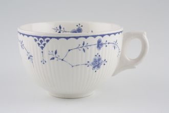 Sell Furnivals Denmark - Blue Breakfast Cup Full Fluted Outer, Flower Inside, Small Opening Handle 3 7/8" x 2 3/8"