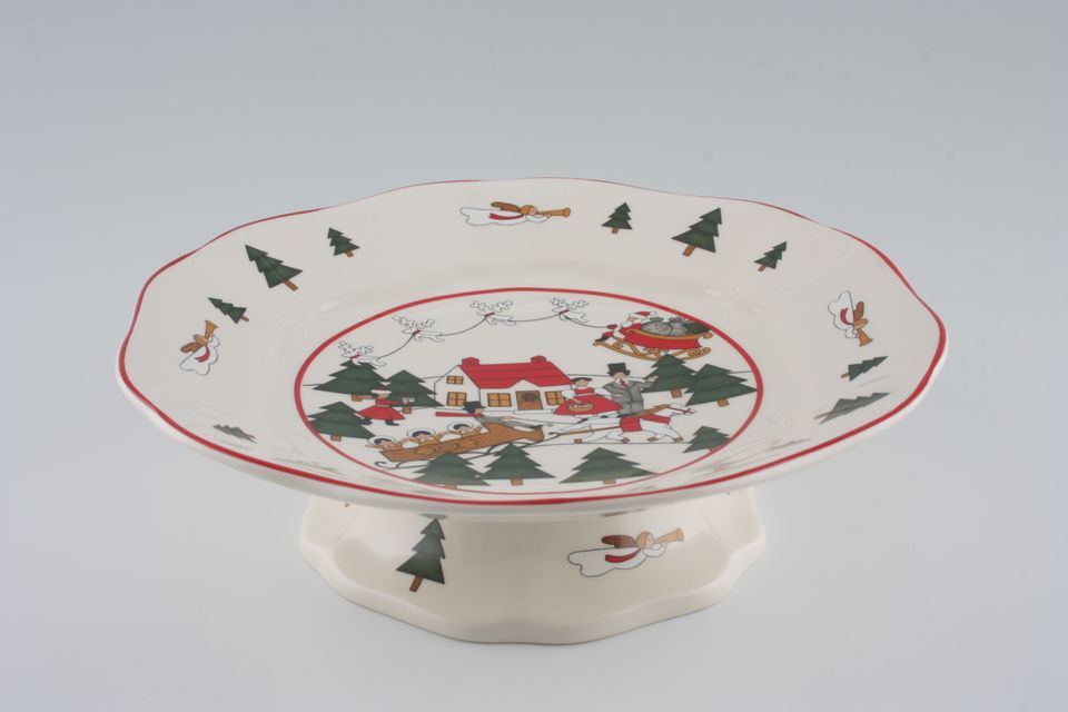 Masons Christmas Village Footed Cake Stand 9 1/4"