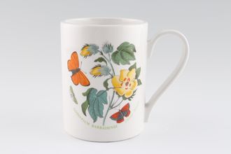 Sell Portmeirion Botanic Garden - Older Backstamps Mug Drum shape - Gossypium Barbadense - Cotton Flower - Named - Design Varies 3 1/4" x 4 1/8"