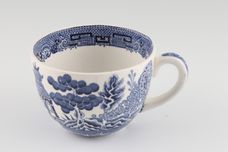 Wedgwood Willow - Blue Teacup Whiter background. Sizes may vary slightly. Bute shape 3 3/8" x 2 3/8" thumb 2
