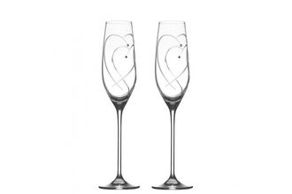 Royal Doulton Promises Pair of Flutes Two Hearts Entwined 160ml