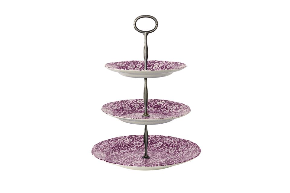 Burleigh Mulberry Calico 3 Tier Cake Stand Gift Boxed