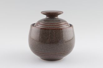 Denby Greystone Sugar Bowl - Lidded (Tea)  Ridged on Base and lid 3 1/8"
