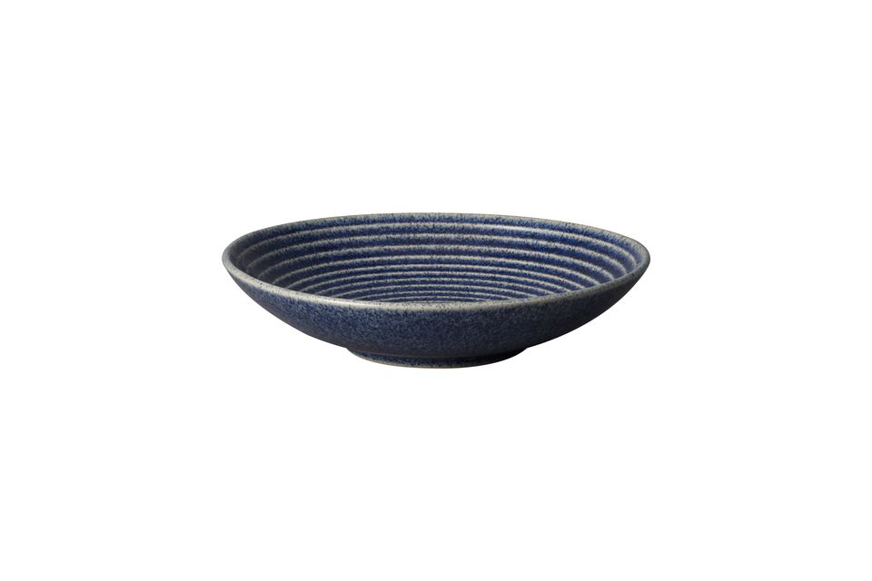 Denby Studio Blue Serving Bowl Cobalt | Ridged 25.5cm