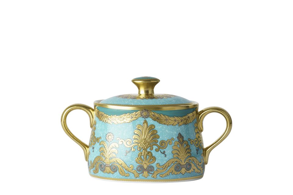 Royal Crown Derby Turquoise Palace Sugar Bowl - Lidded (Tea)