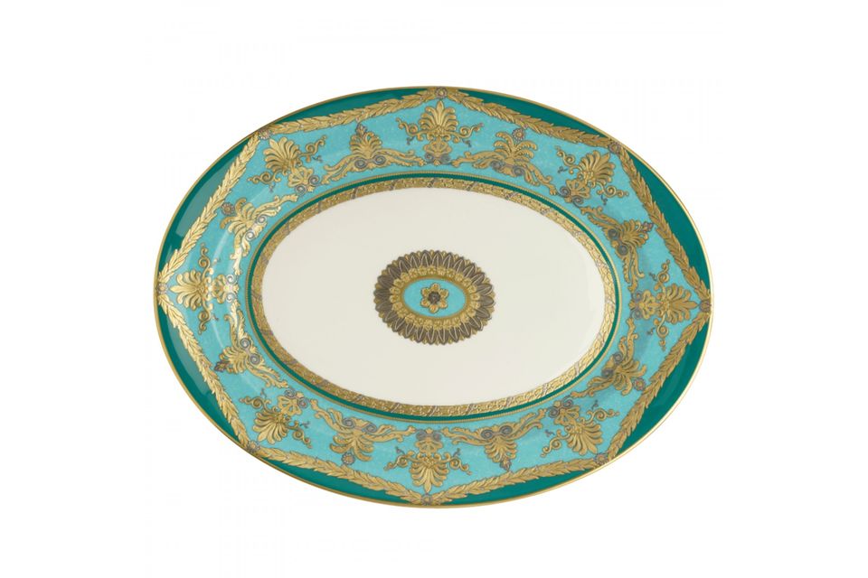 Royal Crown Derby Turquoise Palace Oval Platter 41.75cm