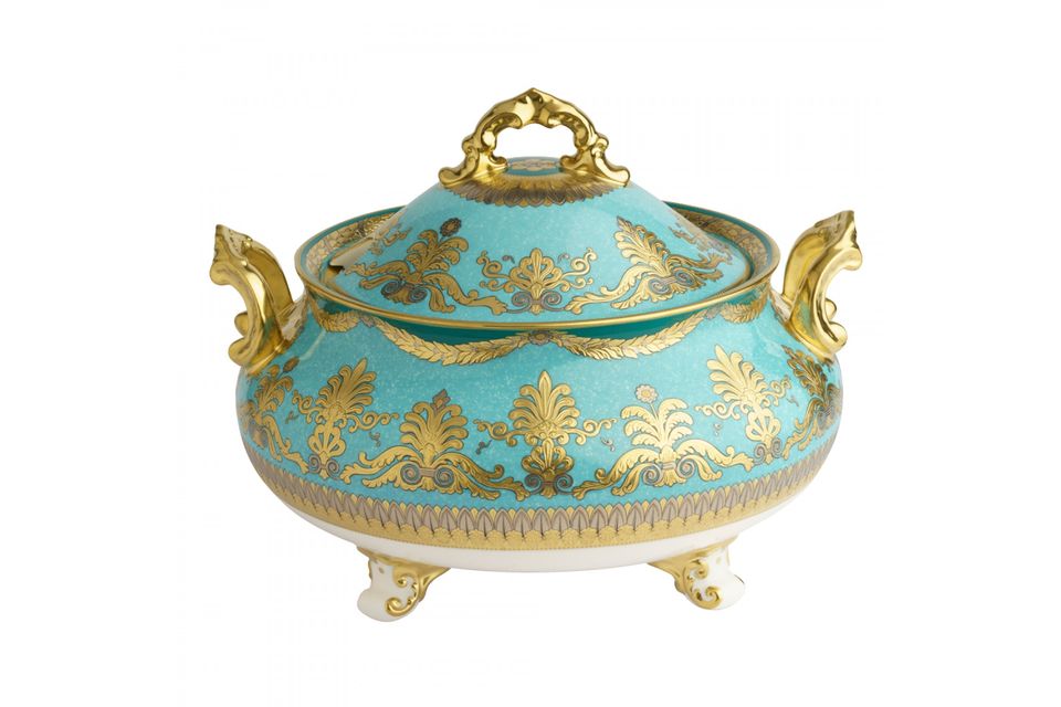 Royal Crown Derby Turquoise Palace Soup Tureen + Lid