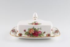 Royal Albert Old Country Roses - Made in England Butter Dish + Lid 7 1/2" x 6" thumb 2