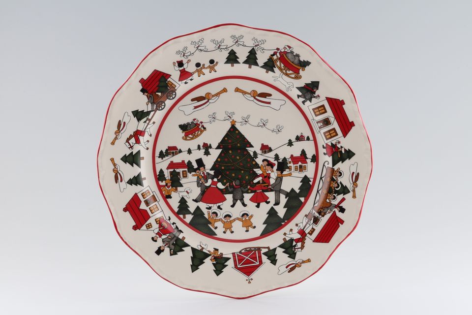 Masons Christmas Village Dinner Plate Accent - Dressing The Tree 10 5/8"