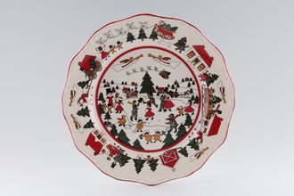 Masons Christmas Village Dinner Plate Accent - Skating On The Lake 10 5/8"
