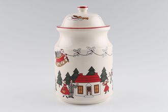 Sell Masons Christmas Village Storage Jar + Lid Size Without Lid 5"