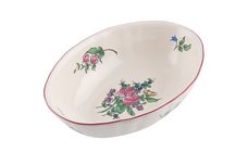 Luneville Reverbere Fin Oval Serving Bowl Rose 5 1/2" x 2 3/8" x 7 3/4" thumb 1