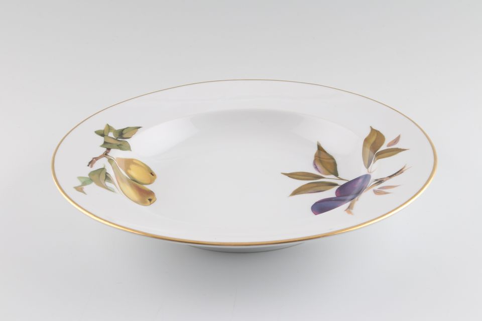 Royal Worcester Evesham - Gold Edge Rimmed Bowl Plums and Pears 9"