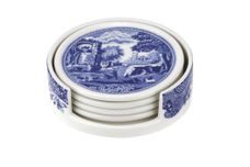 Spode Blue Italian Ceramic Coasters with Holder Set of 4 coasters thumb 2