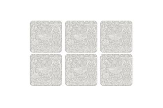 Spode Pure Morris Coasters - Set of 6 Strawberry Thief 10.5cm x 10.5cm