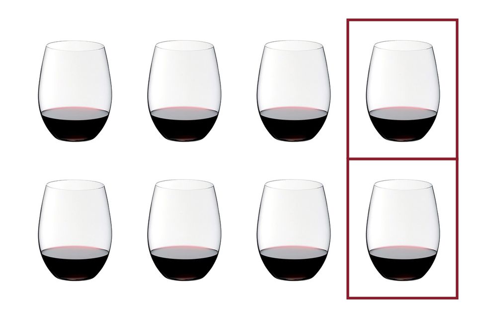 Riedel Riedel O Set of 8 Red Wine Glasses Value Pack - Pay 6 Get 8 600ml