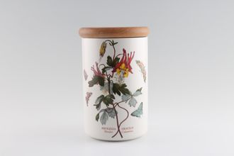 Portmeirion Botanic Garden - Older Backstamps Storage Jar + Lid Aquilegia Gracilis - Slender Columbine 7"
