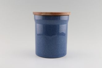 Denby Midnight Storage Jar + Lid Wooden lid 4 3/4" x 5 1/2"
