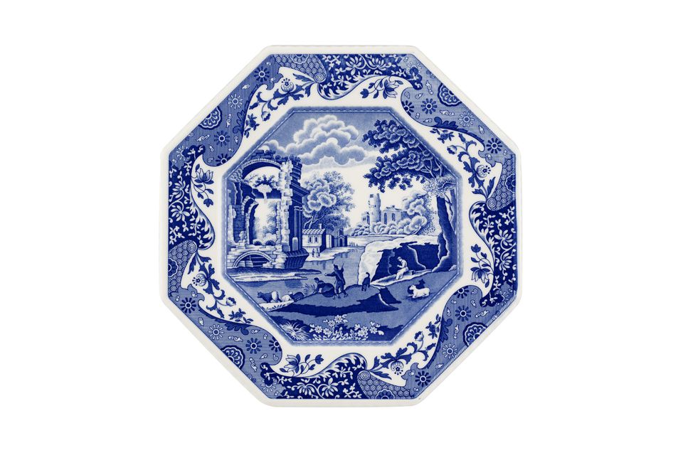 Spode Blue Italian Octagonal Plate 24.2cm