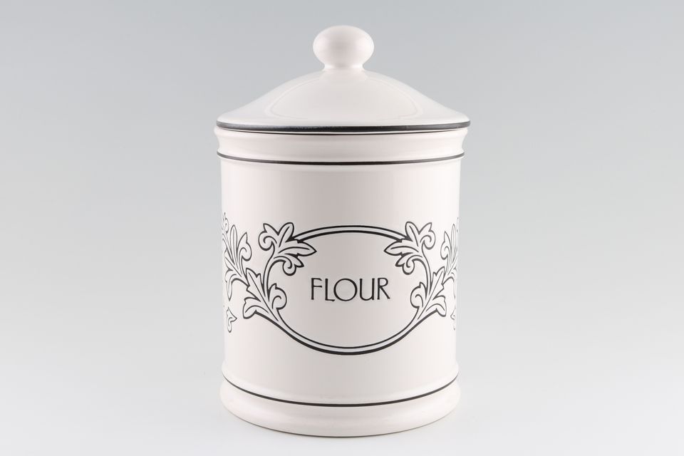 Hornsea Acanthus Storage Jar + Lid Flour 6" x 9"