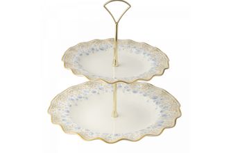 Royal Crown Derby Royal Peony - Blue 2 Tier Cake Stand