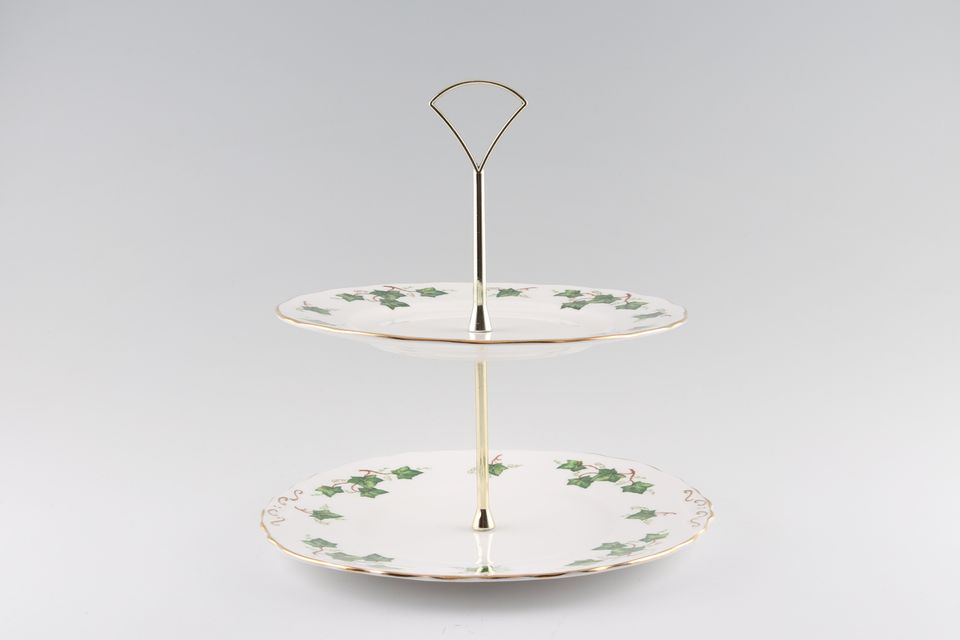 Colclough Ivy Leaf - 8143 2 Tier Cake Stand 9 1/4" cake plate, 8 1/4" plate