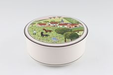 Villeroy & Boch Design Naif Box Lidded , Round Farmer in Field with horses 4 3/4" thumb 2