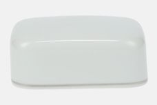 Thomas Medaillon Platinum Band - White with Thin Silver Line Butter Dish Lid Only for 6 1/4" base 4 3/4" x 3 1/2" thumb 1