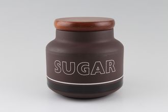 Hornsea Contrast Storage Jar + Lid Wooden Lid - Sugar on jar 3 1/2" x 4 1/4"