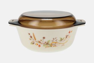 Marks & Spencer Harvest Casserole Dish + Lid Pyrex With Smoked Glass  3pt