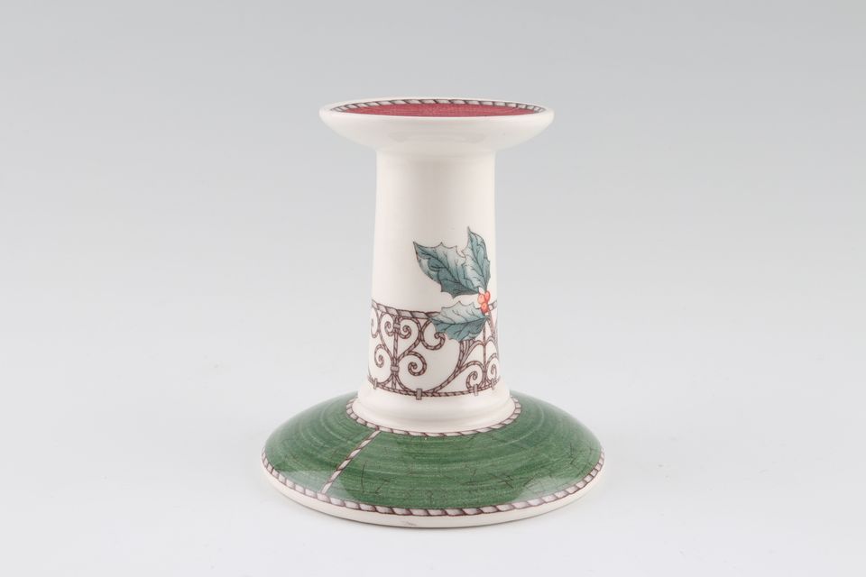 Wedgwood Sarah's Garden - Christmas Candlestick Holly - Green and Red 4"
